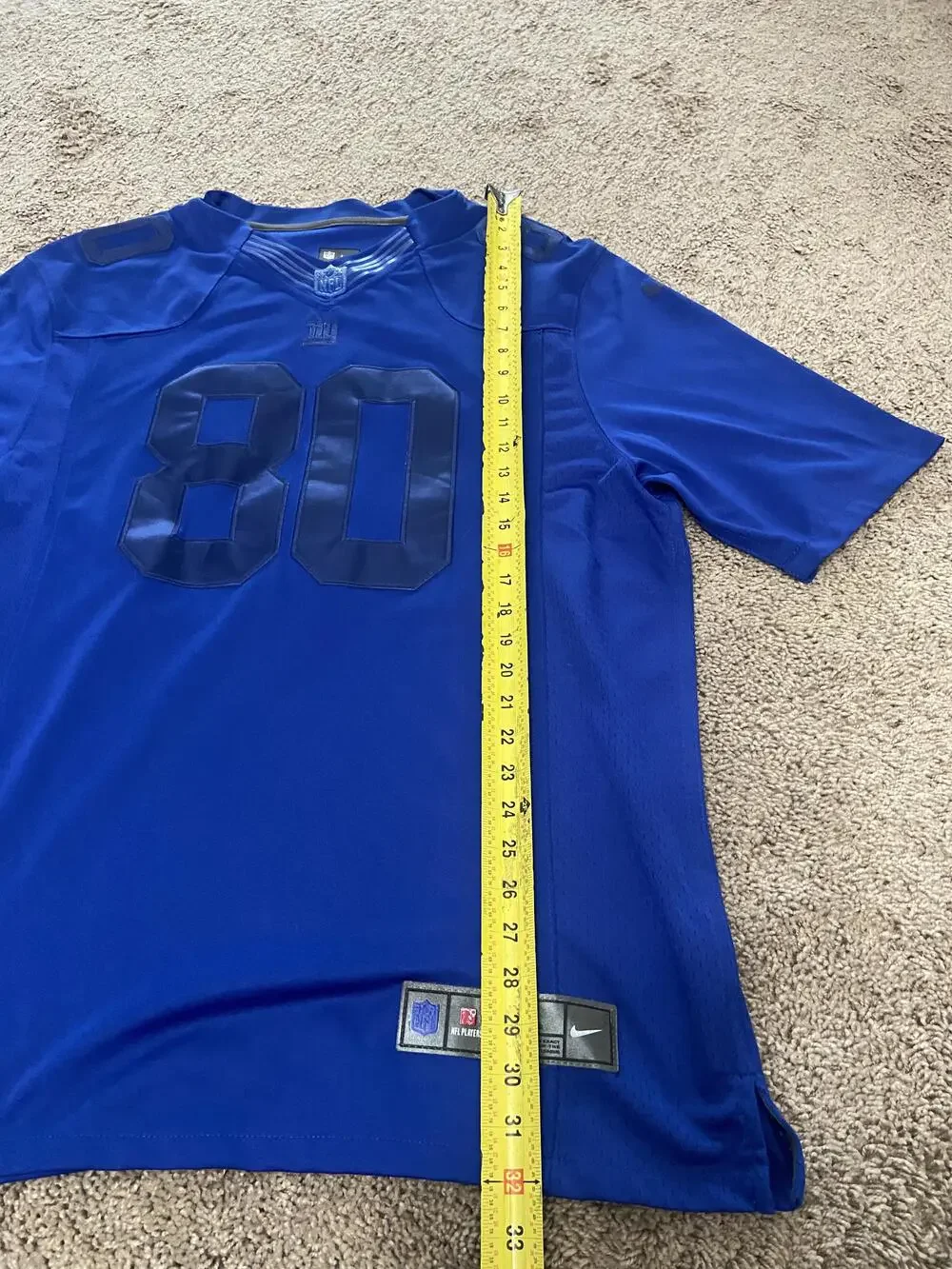 New York Giants Jersey Mens XL Blue NFL Football Victor Cruz 80 Nike On Field